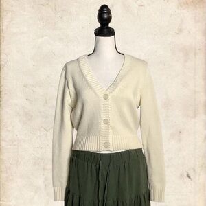Cream Button Up Cardigan